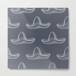 Sombrero Hats on Dark Gray Metal Print