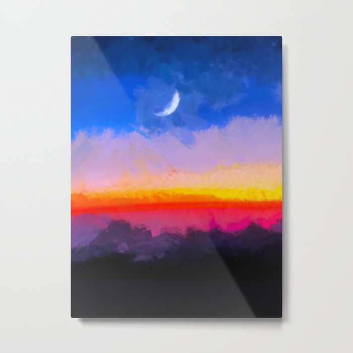 Sunrise - Leaving the Moon Metal Print