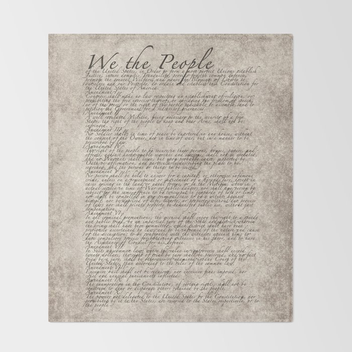 united states bill of rights us constitution throw blanket by