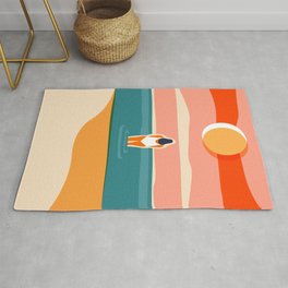 Colorful summer beach sunset vacation landscape print Area & Throw Rug