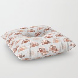 block print suns - terra cotta neutrals Floor Pillow