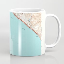 Dana Point, CA from 1948 Vintage Map - High Quality Coffee Mug | Retro, Graphicdesign, Vintage, Old, Map, Classy, Chart, Historical, Maps, California 