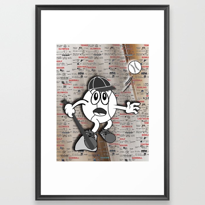 Mr Baseball Icon Framed Art Print