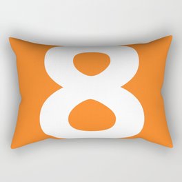 Number 8 (White & Orange) Rectangular Pillow
