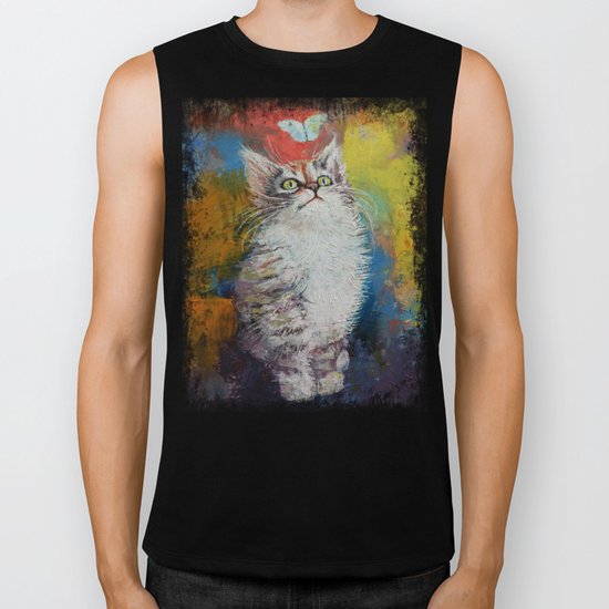 Kitten and Butterfly Biker Tank