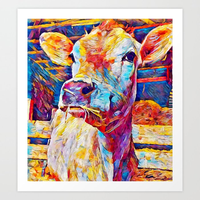Jersey Cow Art Print By Shrenk Society6