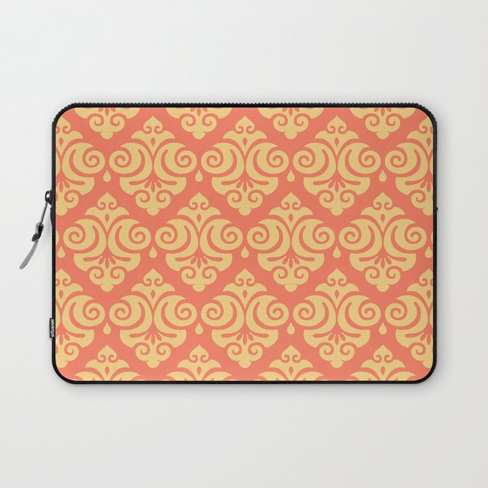 Victorian Modern Pattern in Yellow and Orange Laptop Sleeve