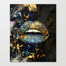 Gold Lips Art Mouth Pop Art Marble lips artwork modern art luxury glamour lips Canvas Print