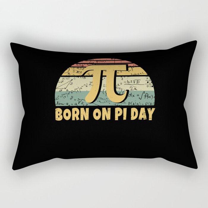 Retro Vintage March Born Birth On Pi Day Rectangular Pillow