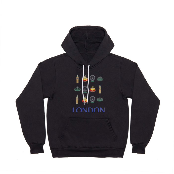 London Retro Art Decor Vacations Art Modern Boho Decor Hoody