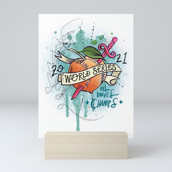 Braves New World: Series (teal lettering) Mini Art Print