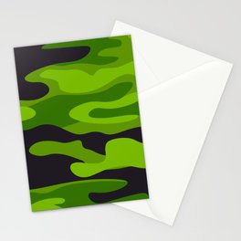 Camouflage Pattern Green and Black Military Stationery Card