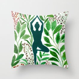 Yoga Tree Pose Throw Pillow