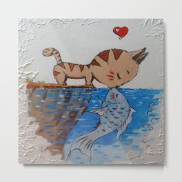 Love cats and fish Metal Print