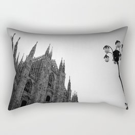 Duomo di Milano | Largest gothic cathedral in the world | Landmarks of Italy in Black and White Rectangular Pillow