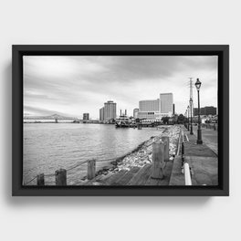 New Orleans Riverfront View of Natchez Steamboat Framed Canvas