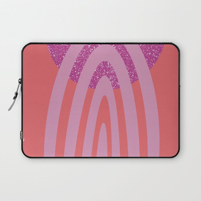 When Sun Met Rainbow - deep coral purple pink Laptop Sleeve