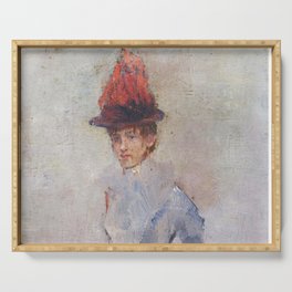 Woman in a red hat  Charles Conder Serving Tray
