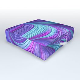 Jewel Tone Abstract Outdoor Floor Cushion | Cyan, Funkyart, Funky, Vibrantcolors, Fractal, Ruffle, Abstractart, Vibrant, Waves, Groovyart 