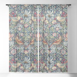 Strawberry Thief by William Morris  Sheer Curtain