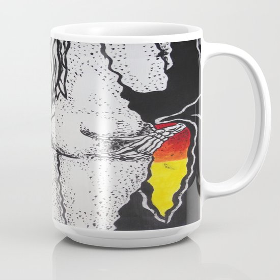 Trippy Grim Reaper Acrylic Painting On Canvas Coffee Mug By