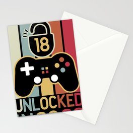 Level 18 unlocked in 2022 18th birthday gamer gift Stationery Card