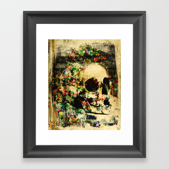 floral skully 2 Framed Art Print