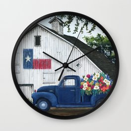 Texan Flower Farm Truck Wall Clock