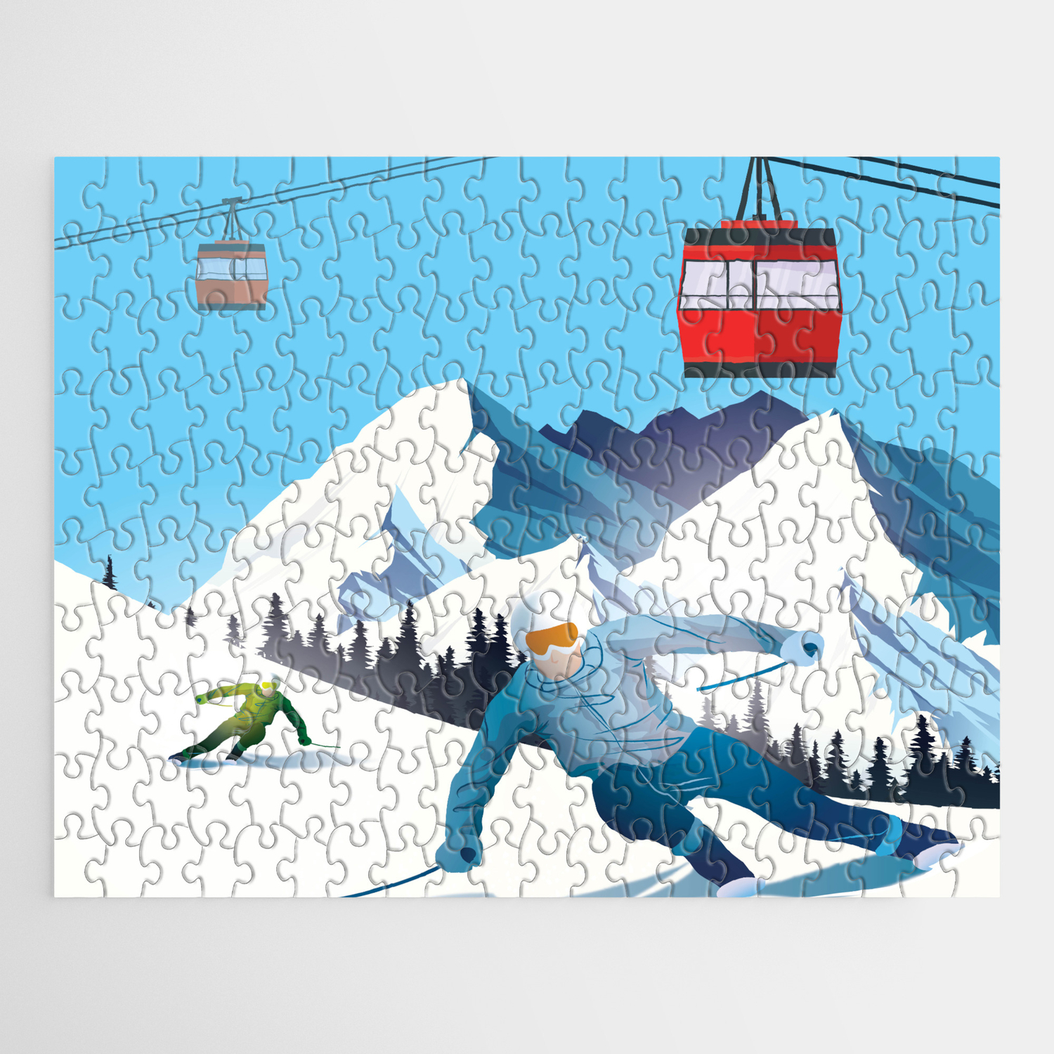statisch Controle Vrijlating Winter Vacation - Ski Station Jigsaw Puzzle by shail.pawar | Society6