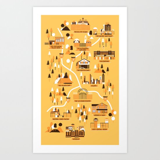 Survivors Map Art Print