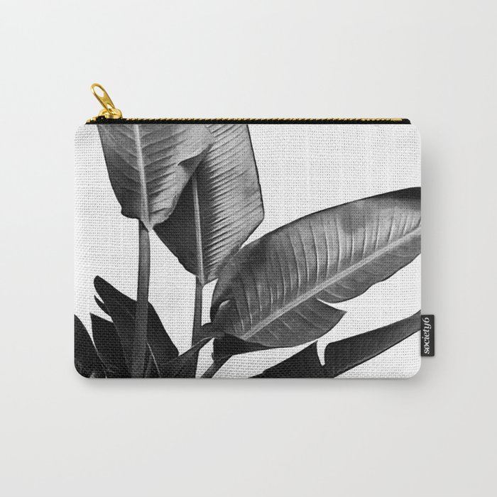 Bird of Paradise Plant Black and White 03 Carry-All Pouch