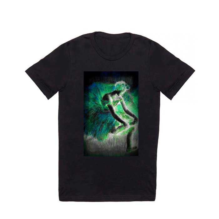 Degas The Dancer Bright Green Teal T Shirt