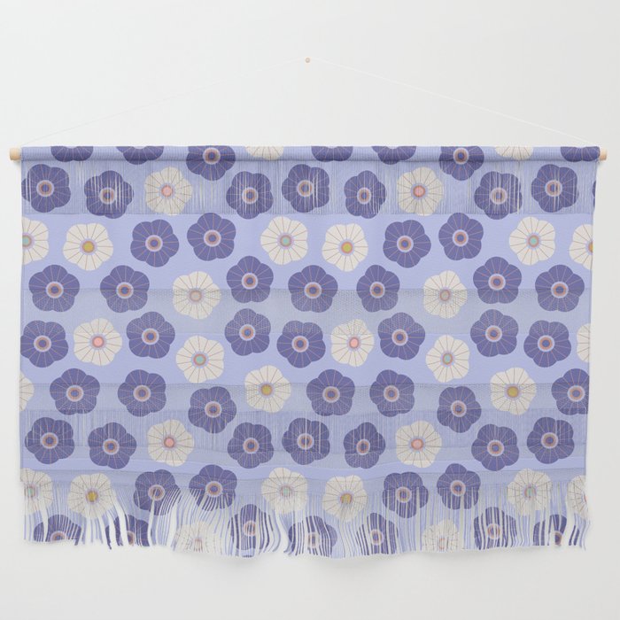SPRING DAISIES FLORAL PATTERN with VERY PERI PURPLE Wall Hanging