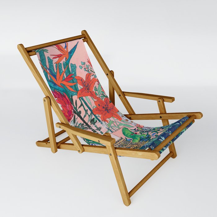 The Domesticated Jungle - Floral Still Life Sling Chair