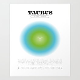 Taurus Zodiac Aura Print Art Print