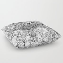 Amsterdam White Map Floor Pillow