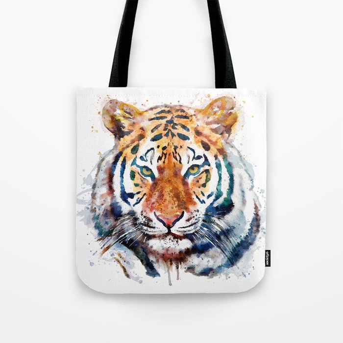 Tiger Head watercolor Tote Bag