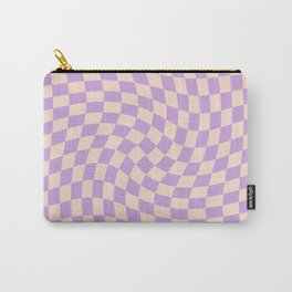 Check V - Lilac Twist — Checkerboard Print Carry-All Pouch
