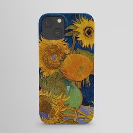 Six Sunflowers in Vase still life portrait painting by Vincent van Gogh iPhone Case