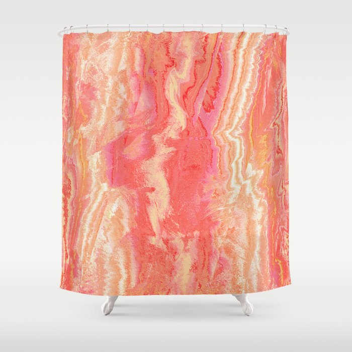 Texture pink and orange Shower Curtain