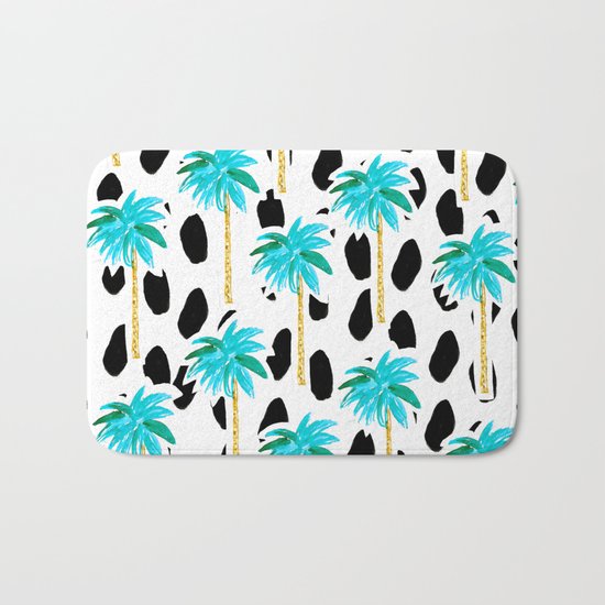 Palm Trees and Dots Bath Mat