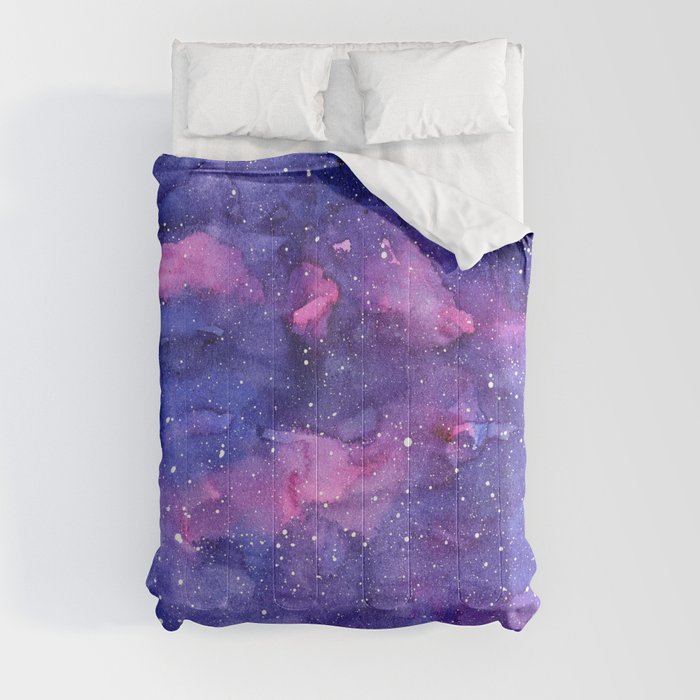 Galaxy Pattern Watercolor Comforter