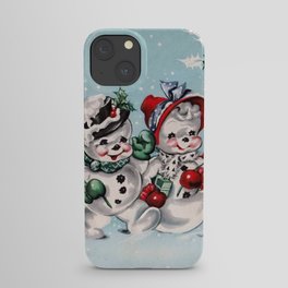Vintage Christmas Snowman, Retro Christmas iPhone Case