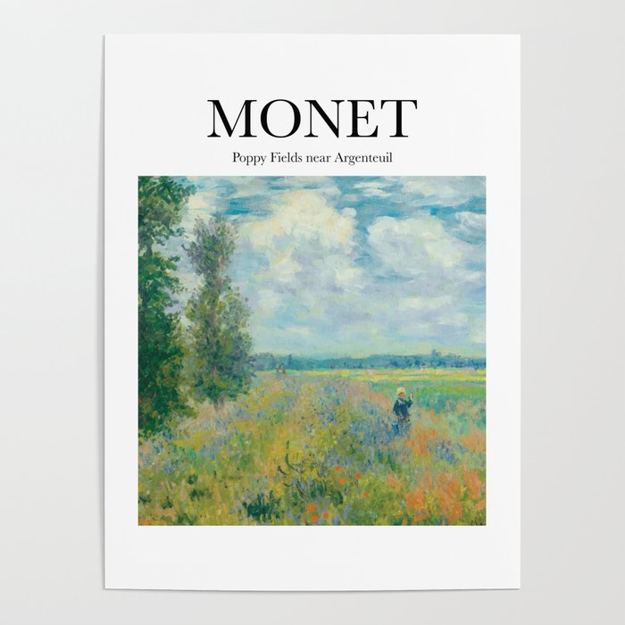 Monet - Poppy Fields near Argenteuil Poster