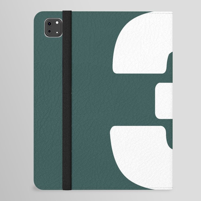 3 (White & Dark Green Number) iPad Folio Case