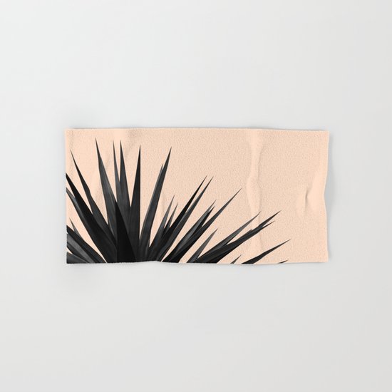 Black Palms on Pale Pink Hand & Bath Towel