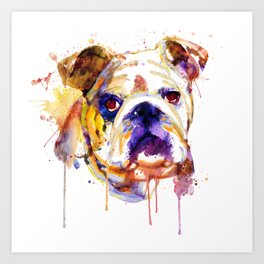English Bulldog Head Art Print