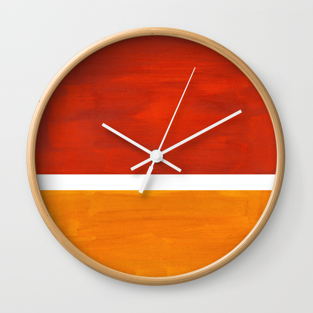 Burnt Orange Yellow Ochre Mid Century Modern Abstract Minimalist