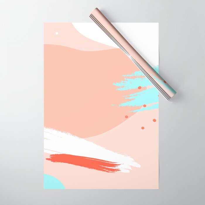 Abstract Minimal Beach With Dots Wrapping Paper By