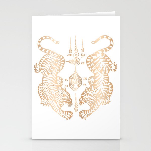 Sak Yant Thai Tattoo Twin Tiger Muay Magical Thailand GIFTS Stationery Cards